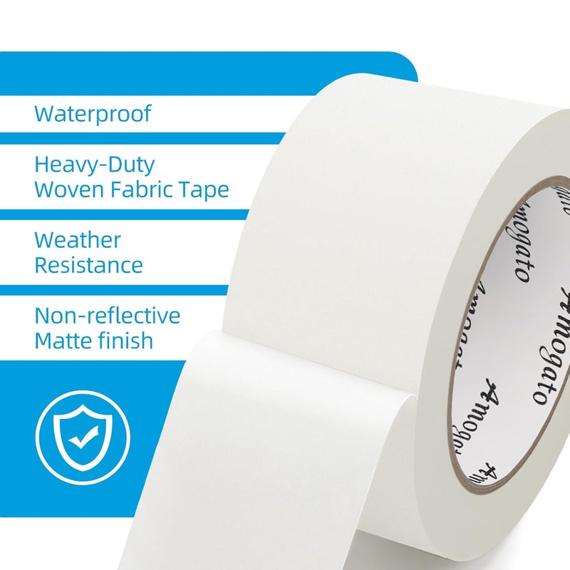 AMOGATO White Gaffer Tape 2 Inch x 27 Yard,Gaffers Tape White,Adhesive Tape,No Residue Waterproof,Multipurpose,Easy to Tear,Great for Concerts, Weddings or More - Image 3